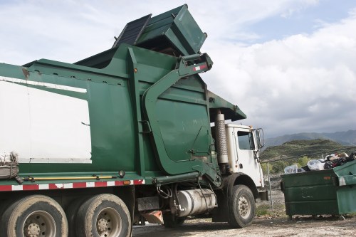 Residential waste being sorted for recycling