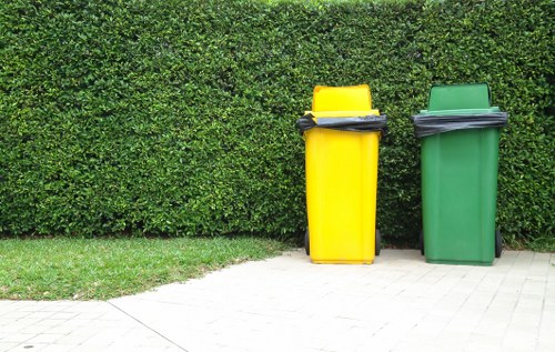 Family using a skip for home renovation waste